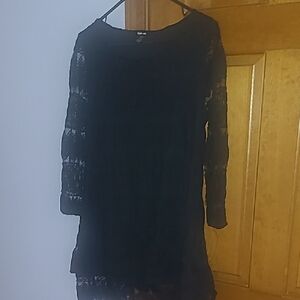 Style & Co. Black Lace Long-Sleeve Dress